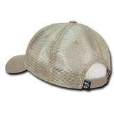 Don't Tread on Me Gadsden Flag Khaki Tan Relaxed Fit Trucker Hat Mesh Back Cap